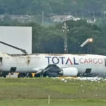 Avião de carga pega fogo no ar e faz pouso de emergência em Guarulhos